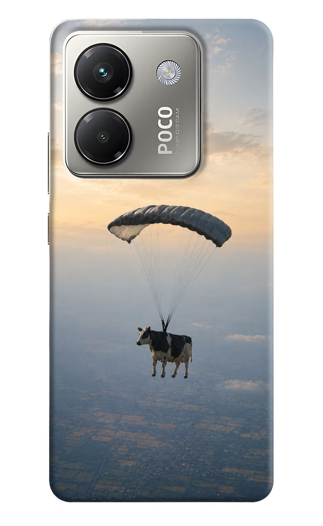 Skydiving Cow Poco M7 Pro 5G Hard Case Back Cover by Casekaro