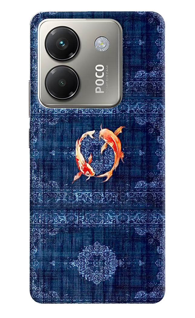 Koi Blue Poco M7 Pro 5G Hard Case Back Cover by Casekaro