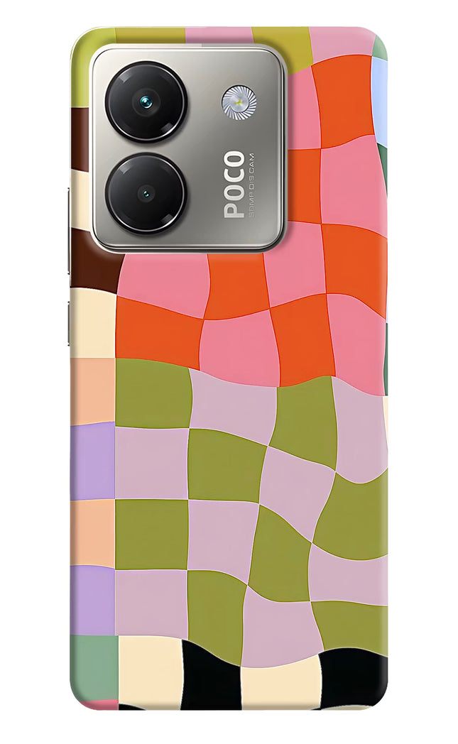 Wavy Grid Poco M7 Pro 5G Hard Case Back Cover by Casekaro