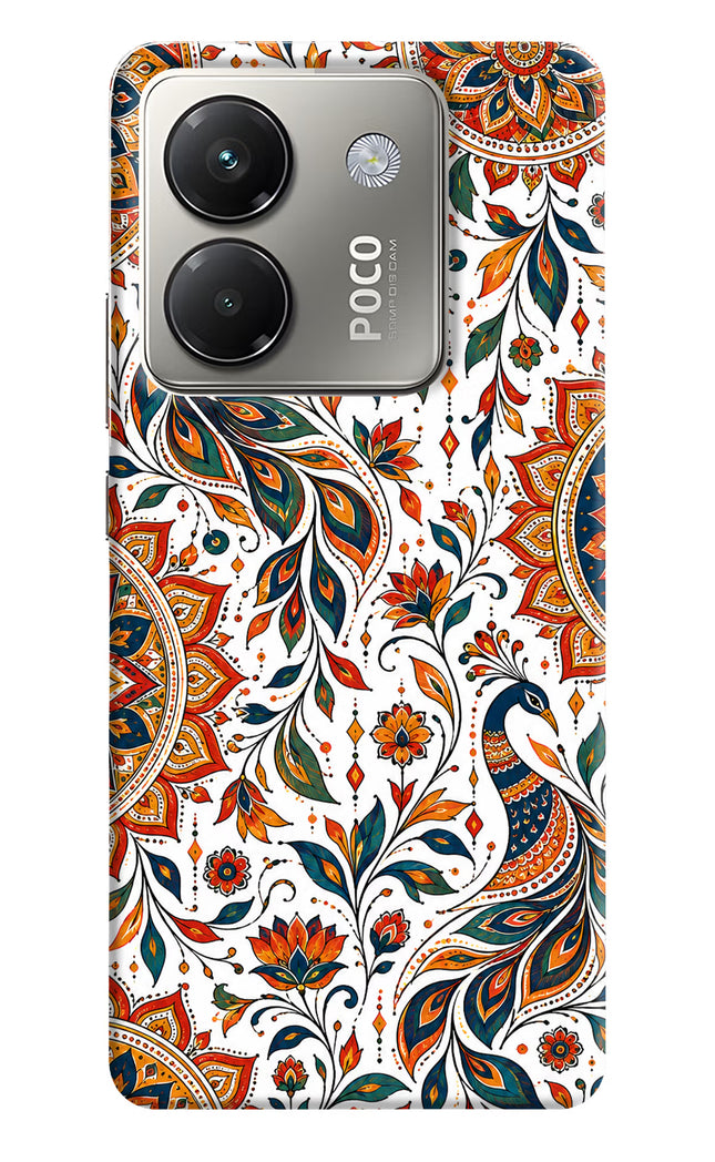 White Mayura Poco M7 Pro 5G Hard Case Back Cover by Casekaro