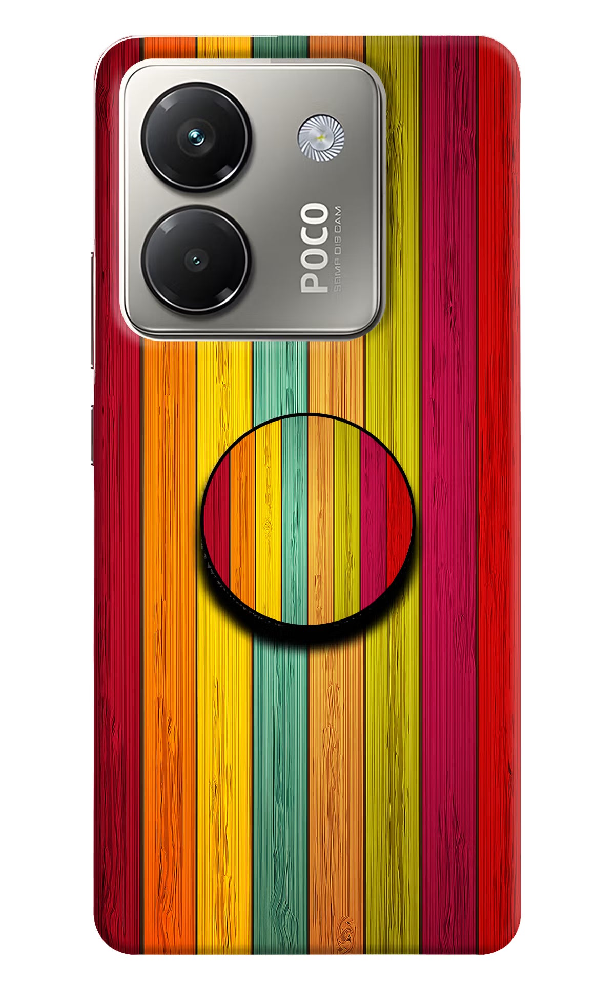 Multicolor Wooden Poco M7 Pro 5G Pop Case
