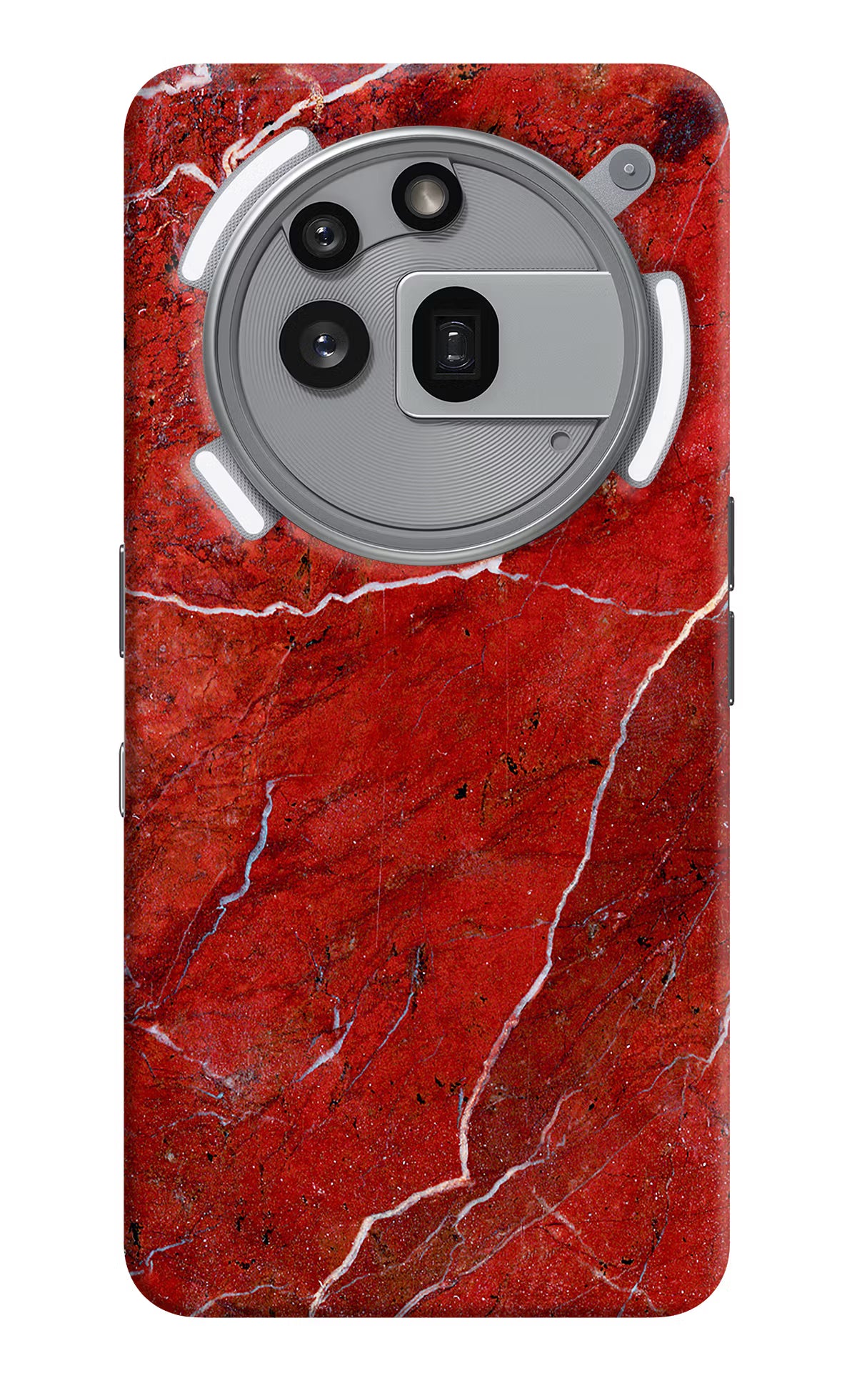 Red Marble Design Nothing Phone 3a Pro Hard Case Back Cover by Casekaro