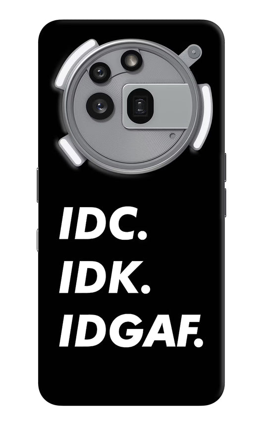 Idc Idk Idgaf Nothing Phone 3a Pro Hard Case Back Cover by Casekaro