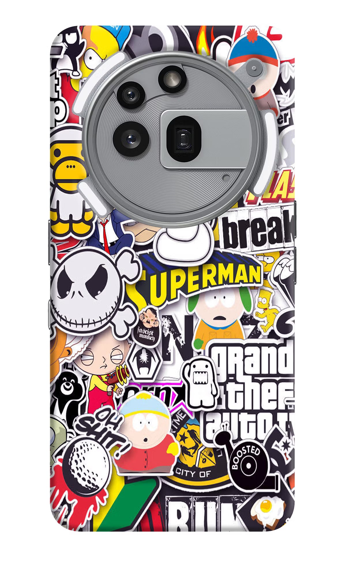 Sticker Bomb Nothing Phone 3a Pro Hard Case Back Cover by Casekaro