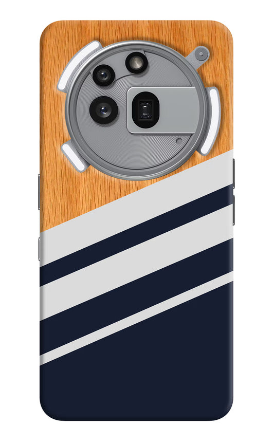 Blue and white wooden Nothing Phone 3a Pro Hard Case Back Cover by Casekaro