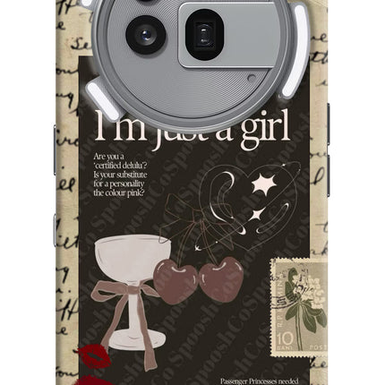 I am just a girl Nothing Phone 3a Pro Hard Case Back Cover by Casekaro