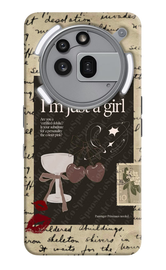 I am just a girl Nothing Phone 3a Pro Hard Case Back Cover by Casekaro