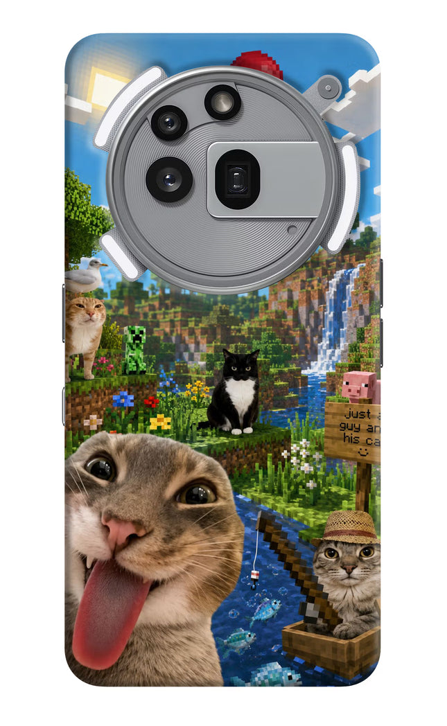 Minecraft Cat Chaos Nothing Phone 3a Pro Hard Case Back Cover by Casekaro