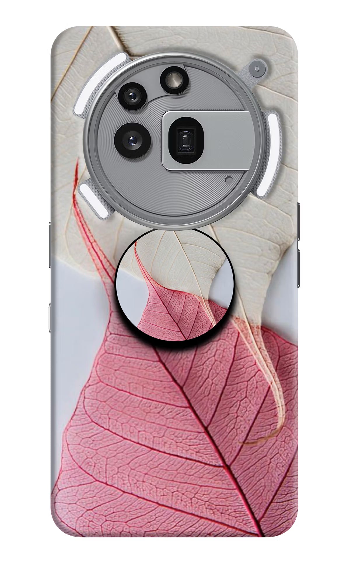 White Pink Leaf Nothing Phone 3a Pro Pop Case by Casekaro