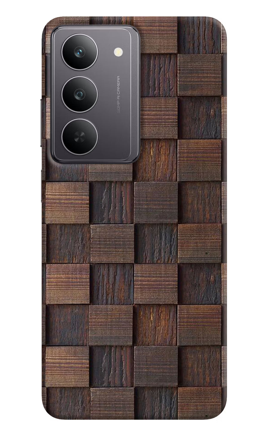 Wooden Cube Design Realme 14x 5G Back Cover, Hard case