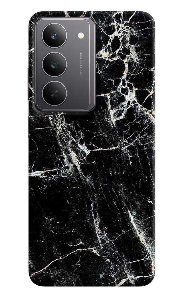 Black Marble Texture Realme 14x 5G Hard Case Back Cover by Casekaro