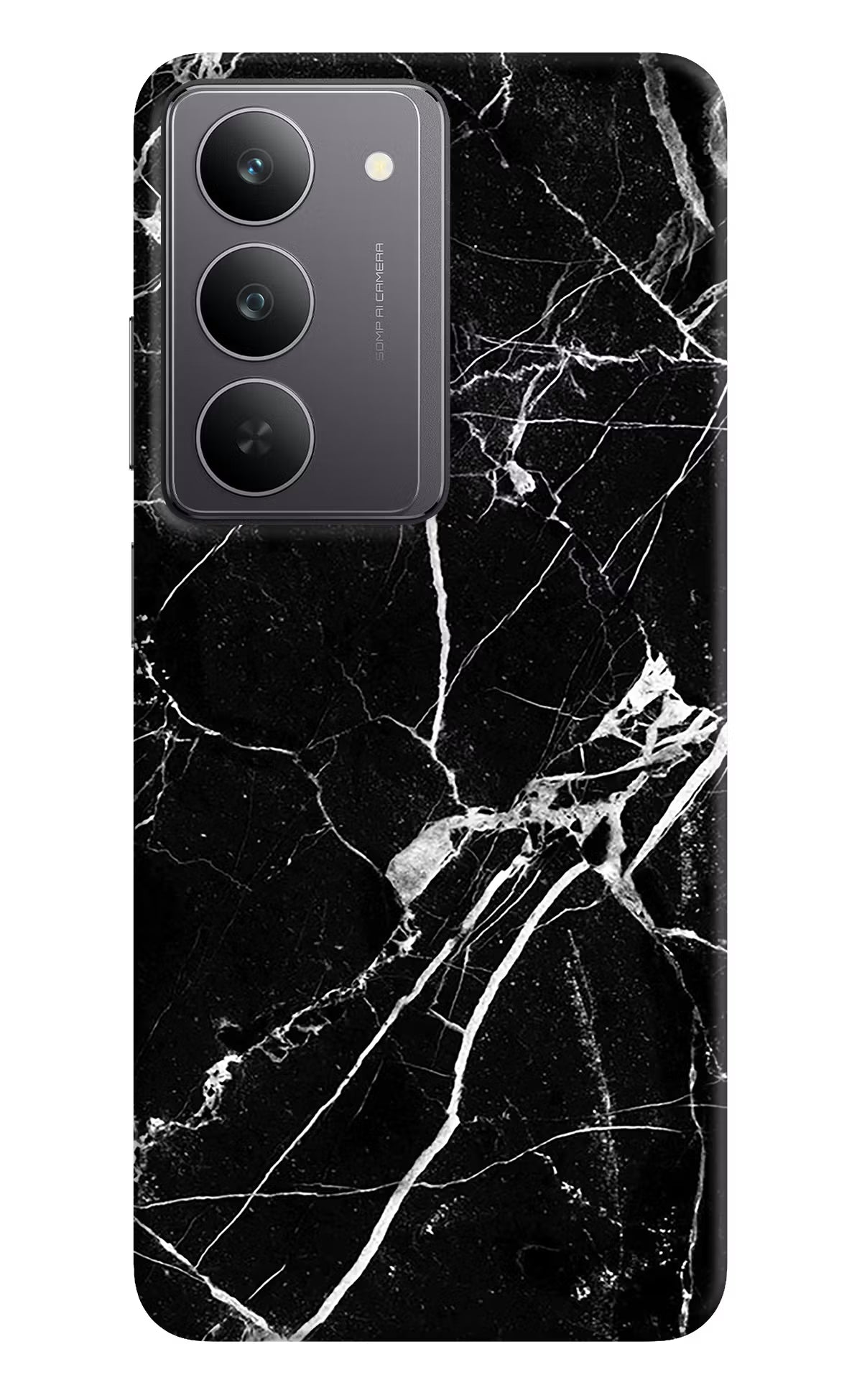 Black Marble Pattern Realme 14x 5G Hard Case Back Cover by Casekaro