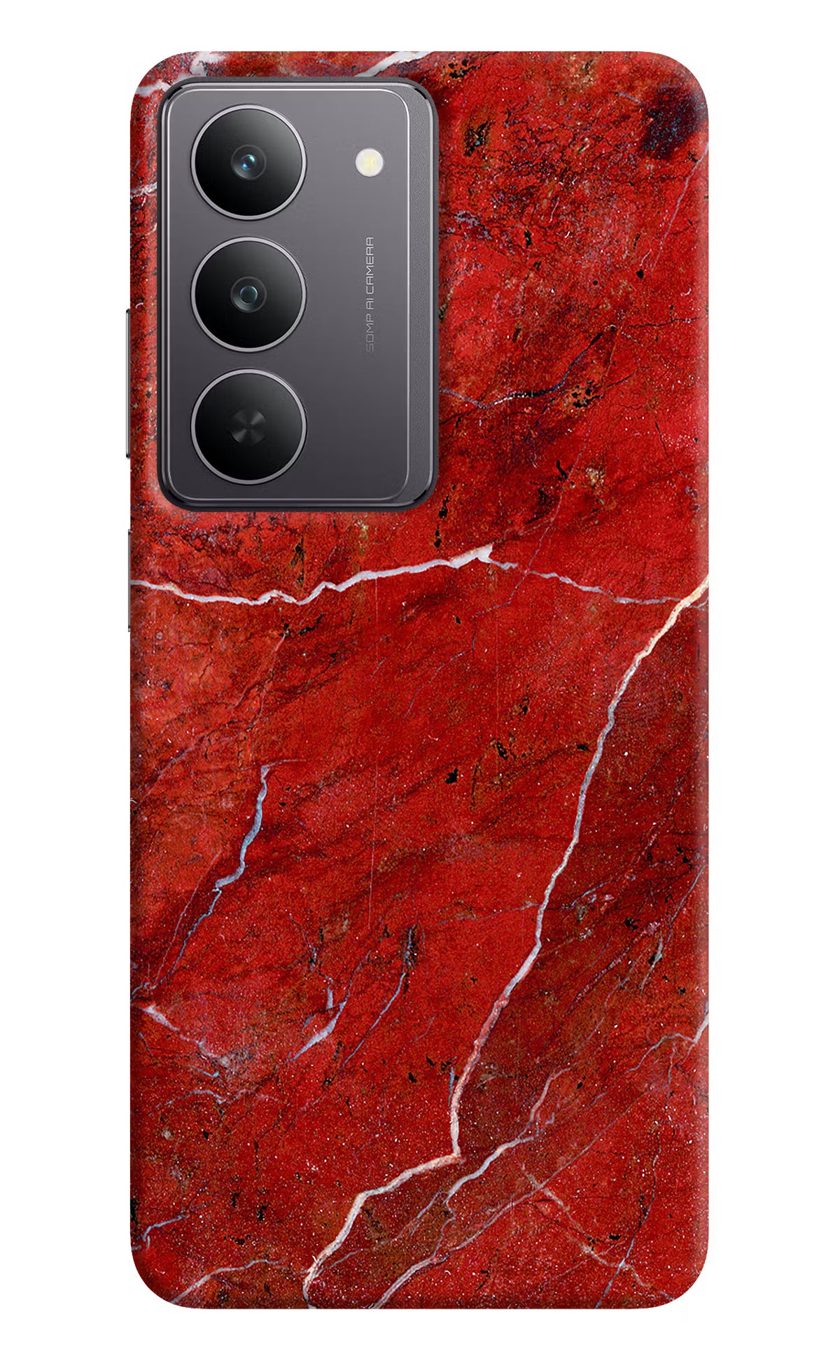 Red Marble Design Realme 14x 5G Hard Case Back Cover by Casekaro