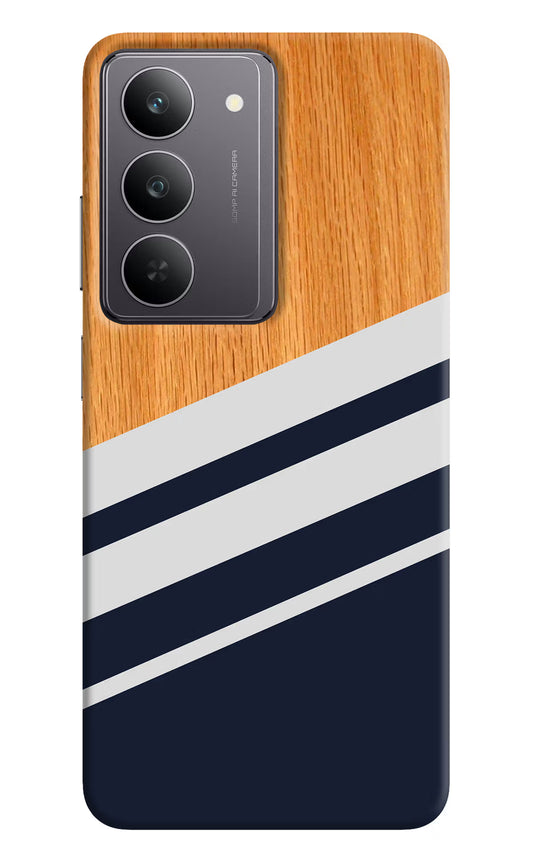 Blue and white wooden Realme 14x 5G Hard Case Back Cover by Casekaro