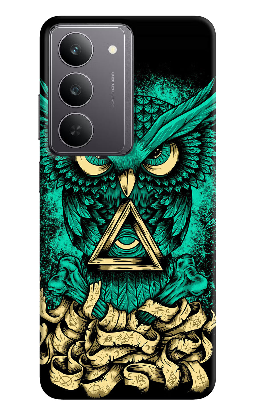 Green Owl Realme 14x 5G Back Cover, Hard case