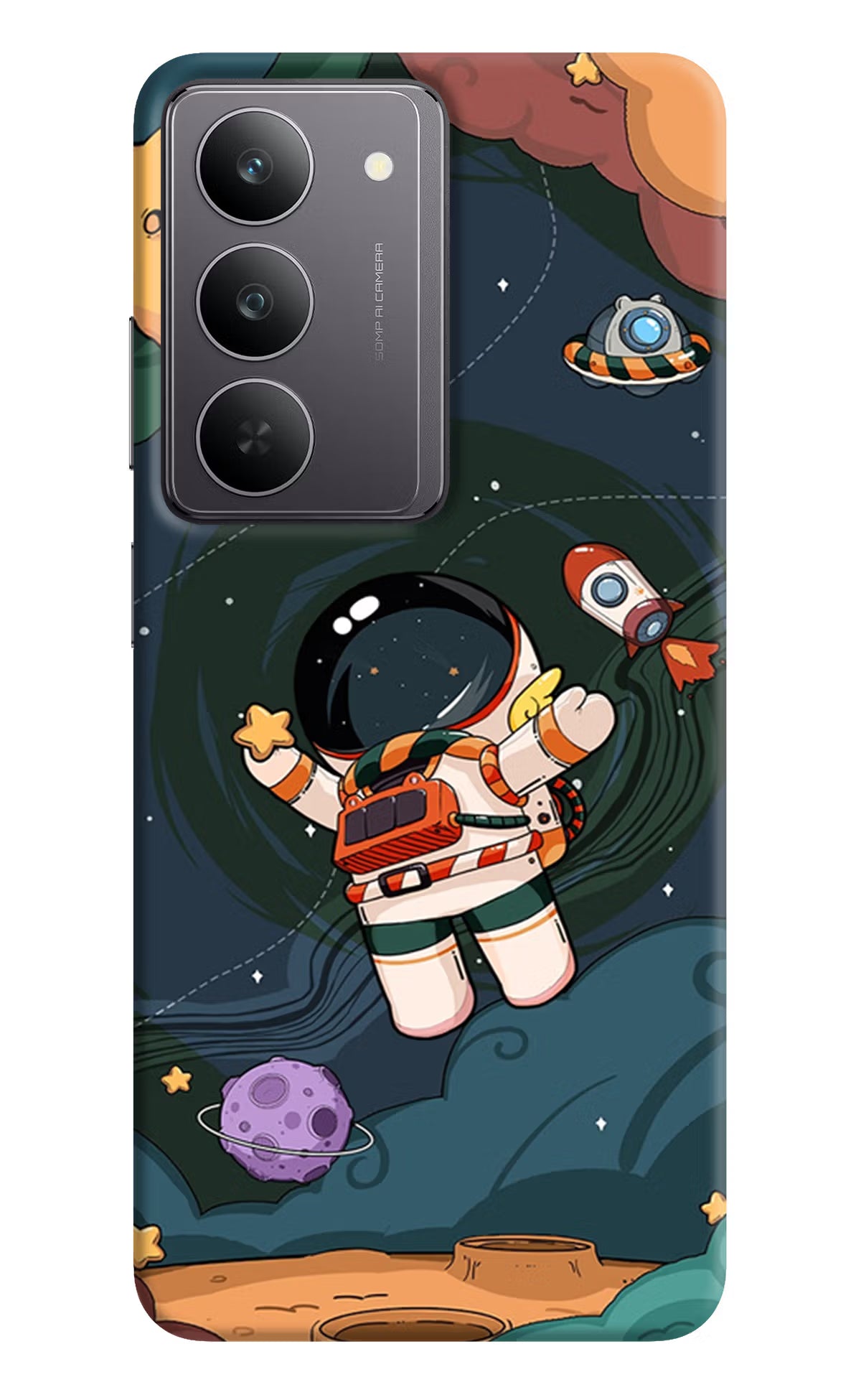 Cartoon Astronaut Realme 14x 5G Hard Case Back Cover by Casekaro