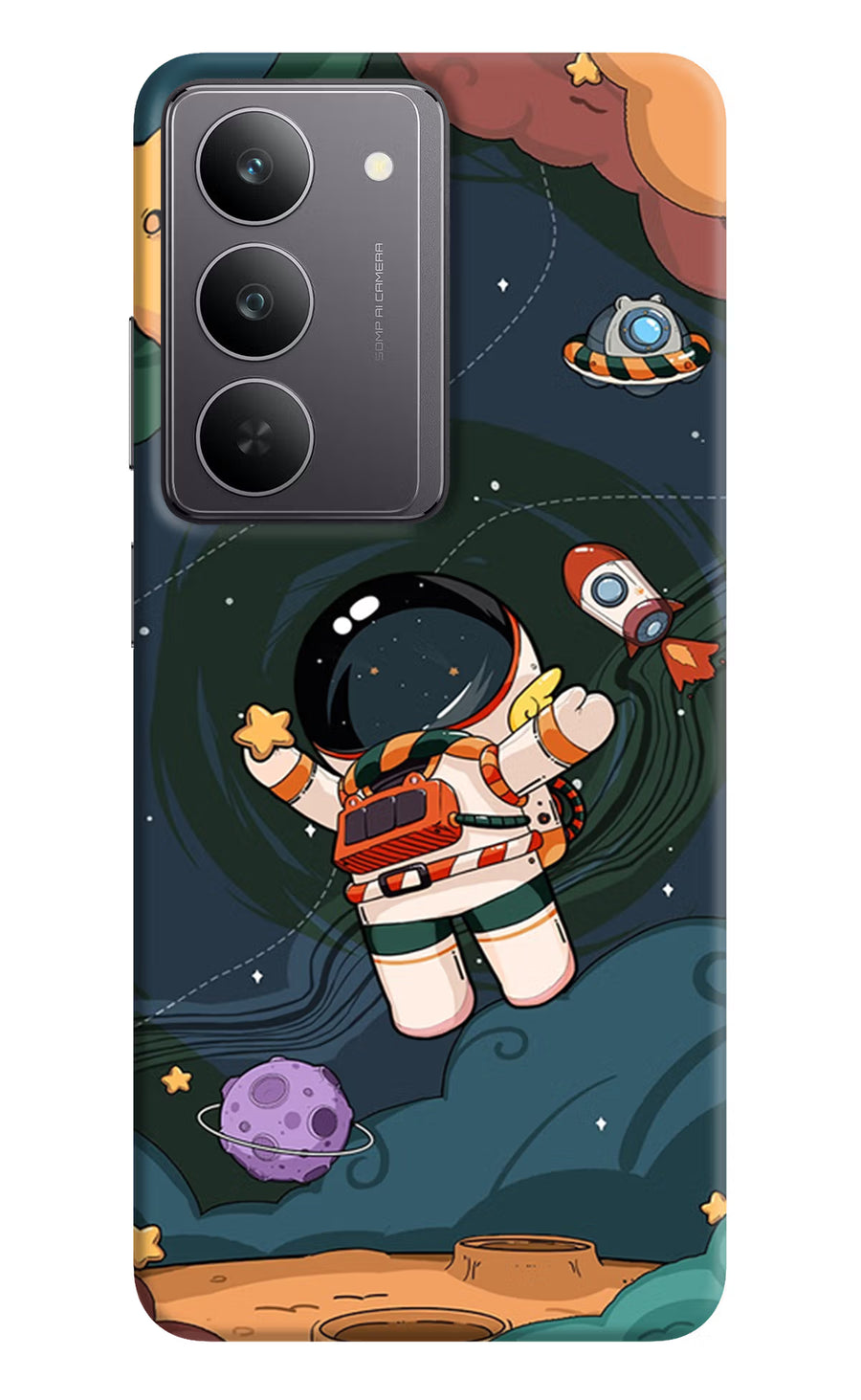 Cartoon Astronaut Realme 14x 5G Back Cover, Hard case