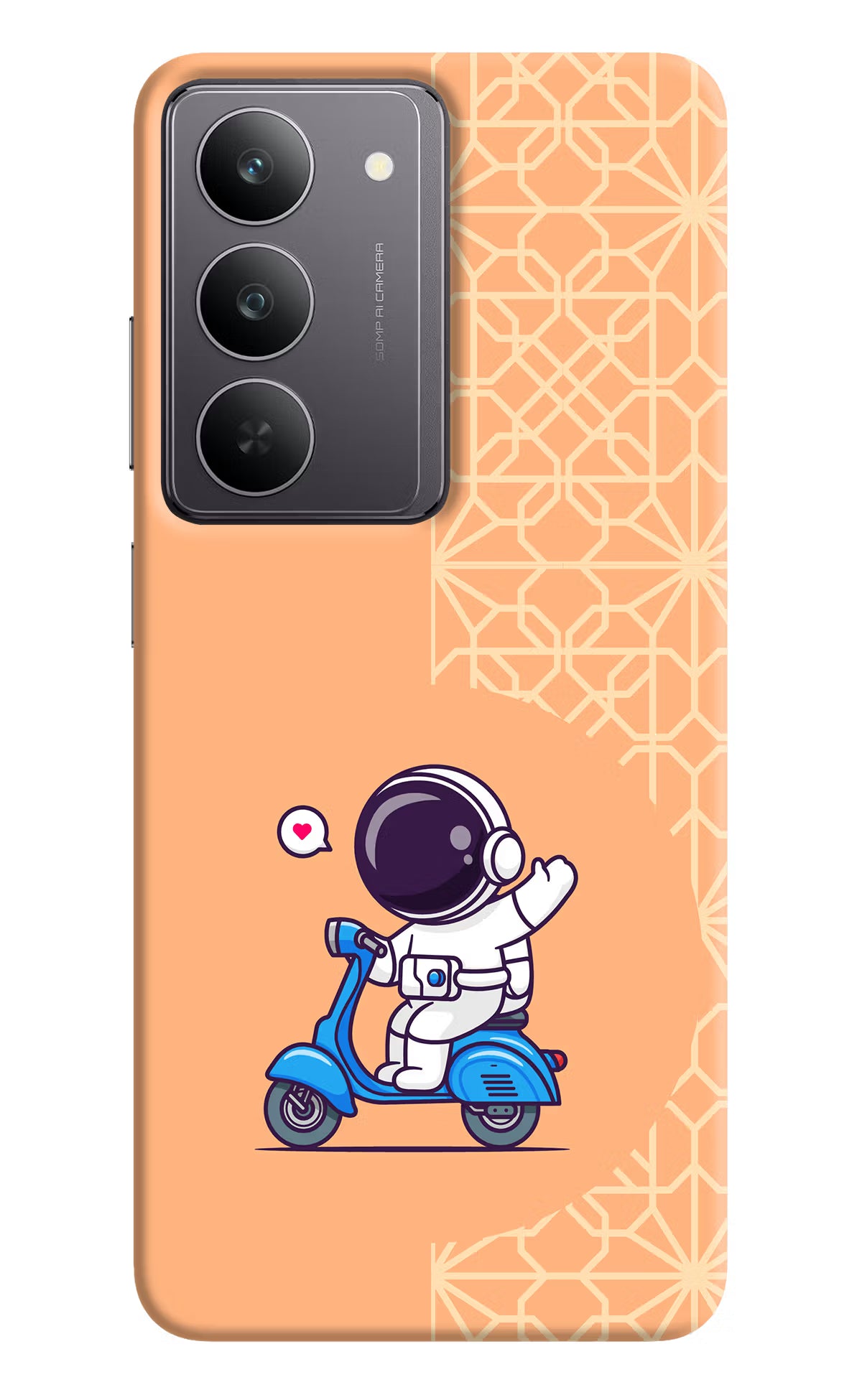 Cute Astronaut Riding Realme 14x 5G Hard Case Back Cover by Casekaro