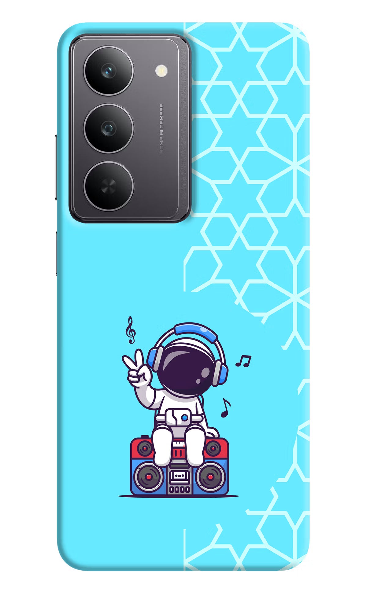 Cute Astronaut Chilling Realme 14x 5G Hard Case Back Cover by Casekaro