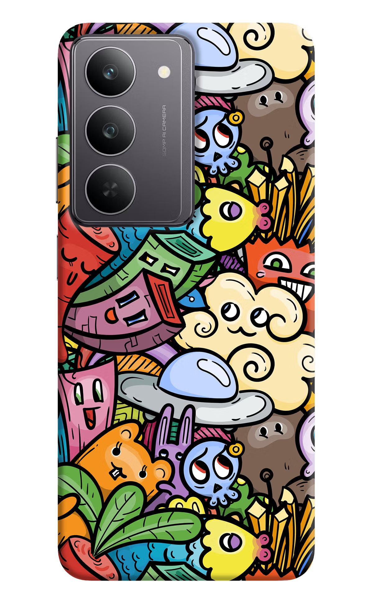 Veggie Doodle Realme 14x 5G Hard Case Back Cover by Casekaro
