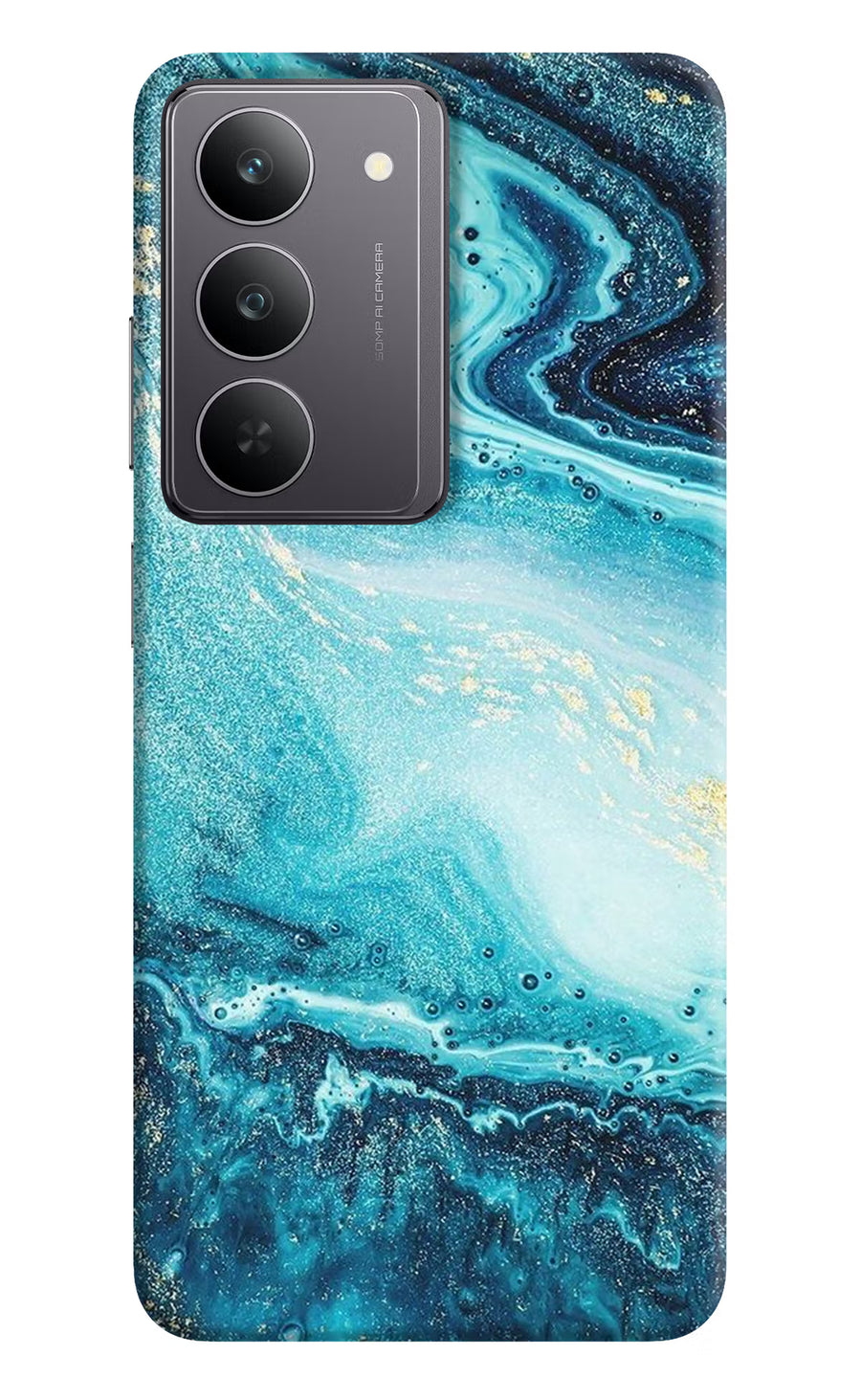 Blue Glitter Marble Realme 14x 5G Back Cover, Hard case