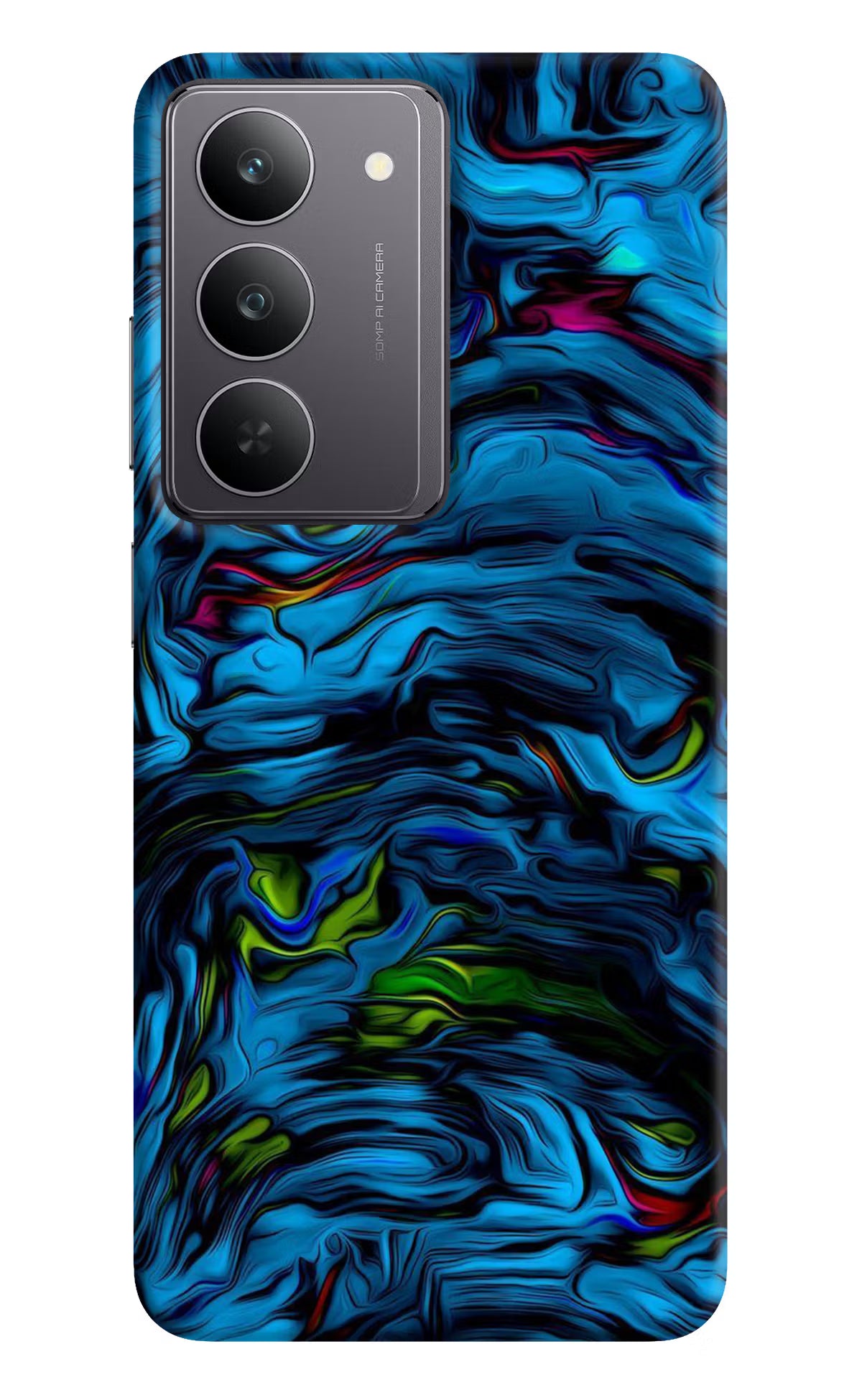 Dark Blue Abstract Realme 14x 5G Hard Case Back Cover by Casekaro
