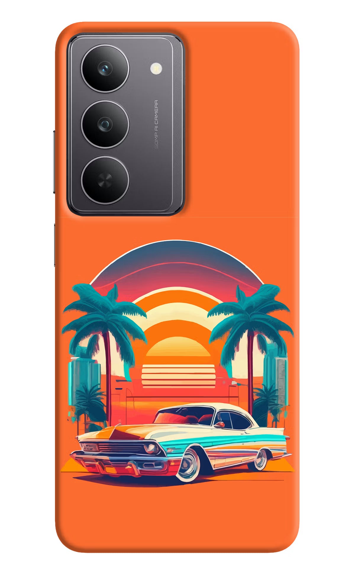 Palm Drive 80s Realme 14x 5G Hard Case Back Cover by Casekaro