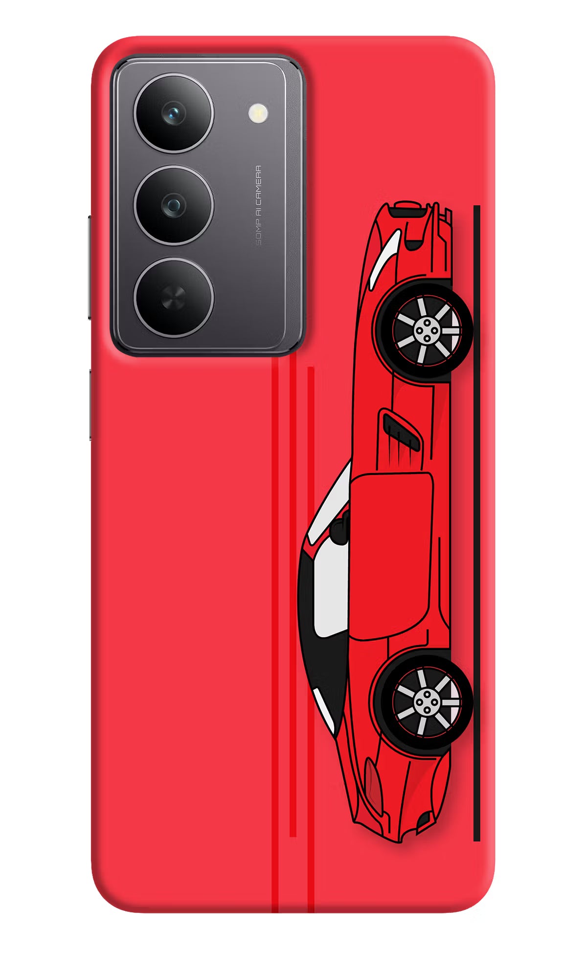 Red Velocity Realme 14x 5G Hard Case Back Cover by Casekaro