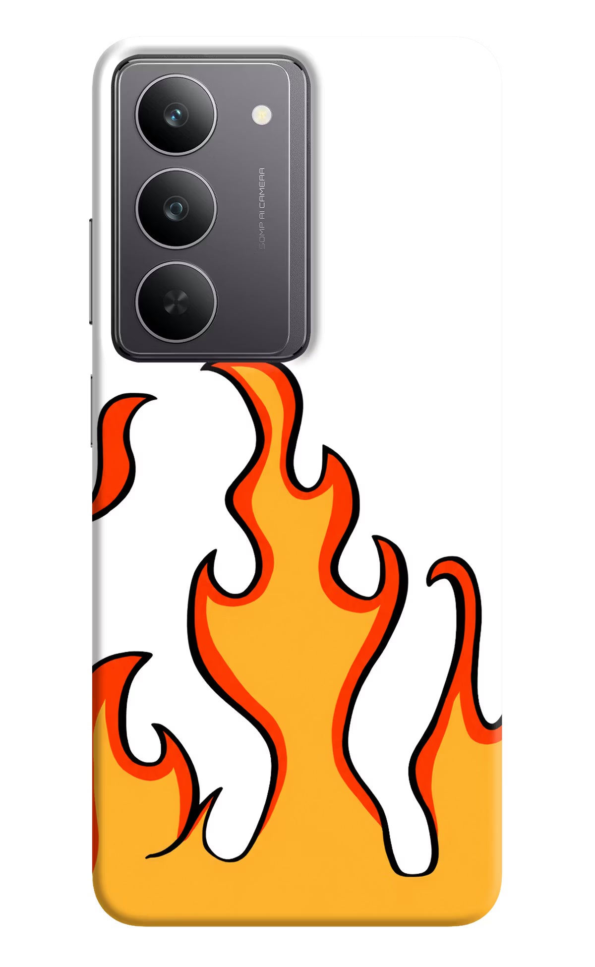 Fired Up – White Realme 14x 5G Hard Case Back Cover by Casekaro