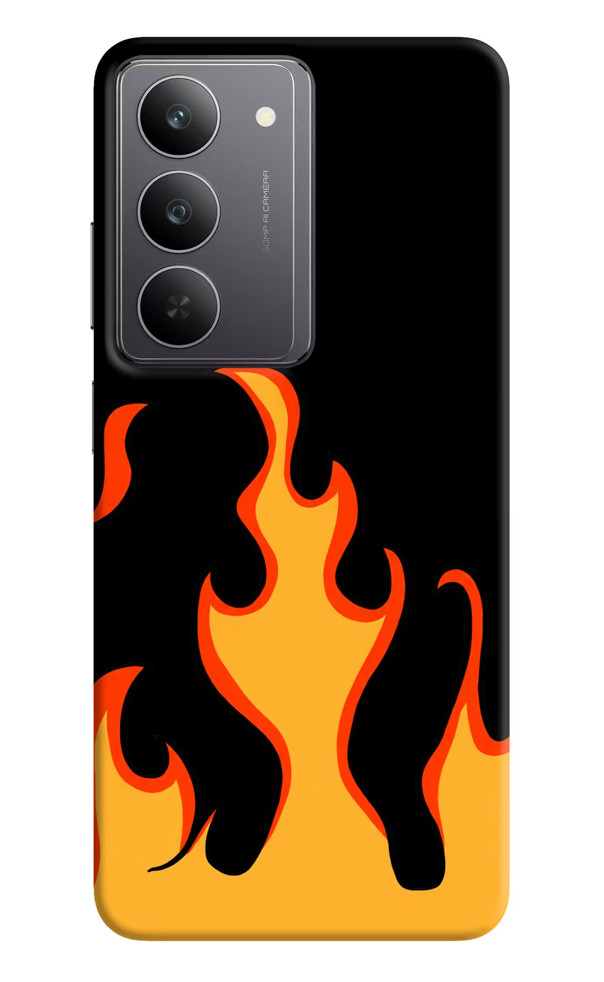 Fired Up – Black Realme 14x 5G Hard Case Back Cover by Casekaro