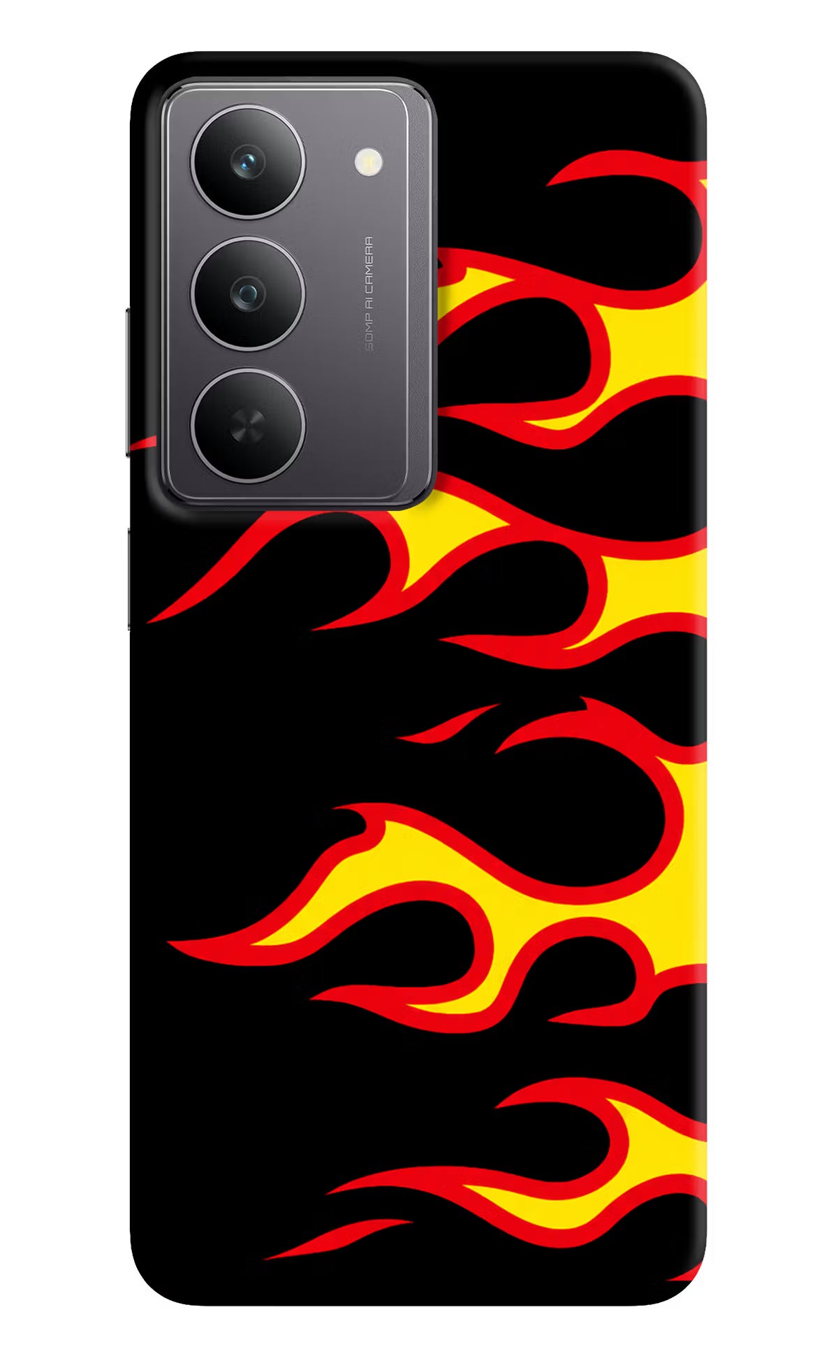 Side Sweep Flames Realme 14x 5G Hard Case Back Cover by Casekaro
