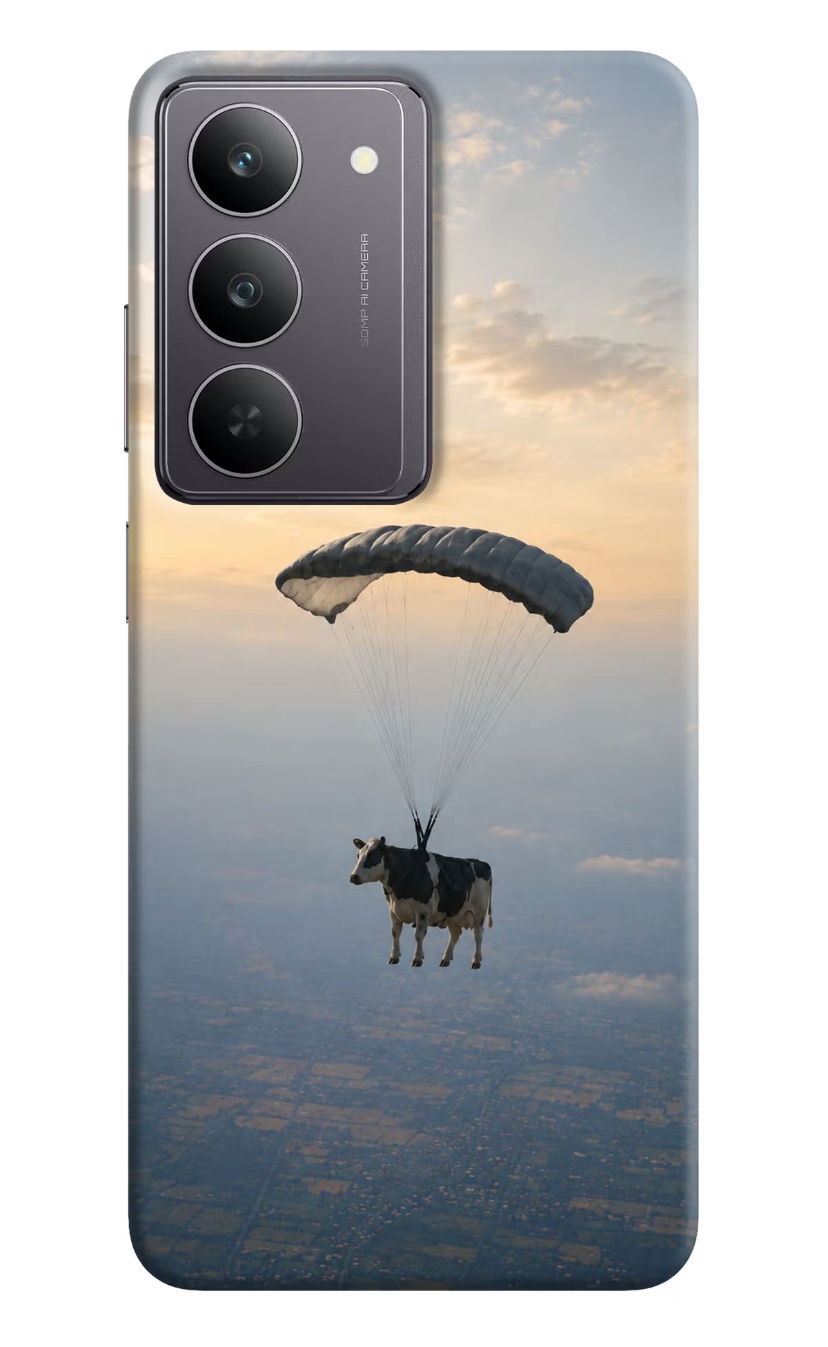 Skydiving Cow Realme 14x 5G Back Cover