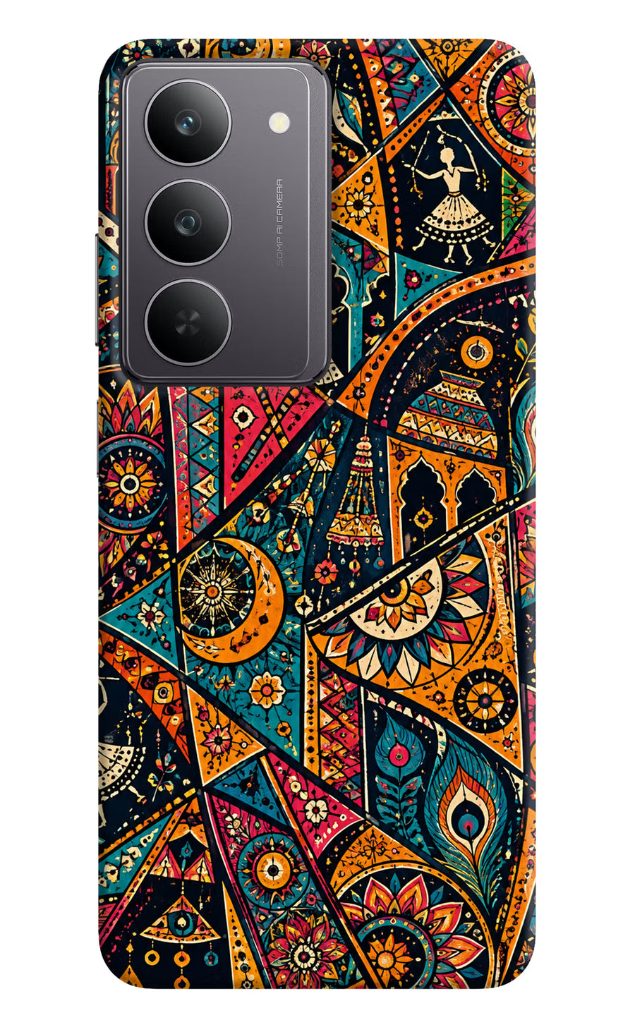 Folk Print Realme 14x 5G Back Cover, Hard case