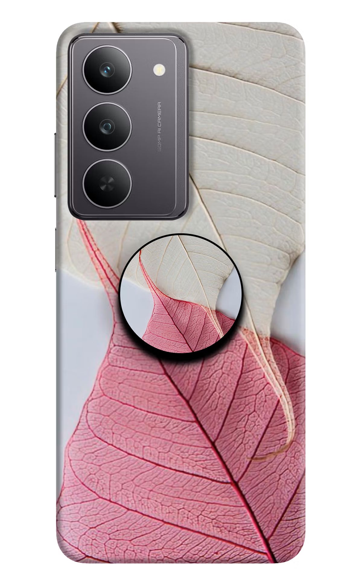 White Pink Leaf Realme 14x 5G Pop Case by Casekaro