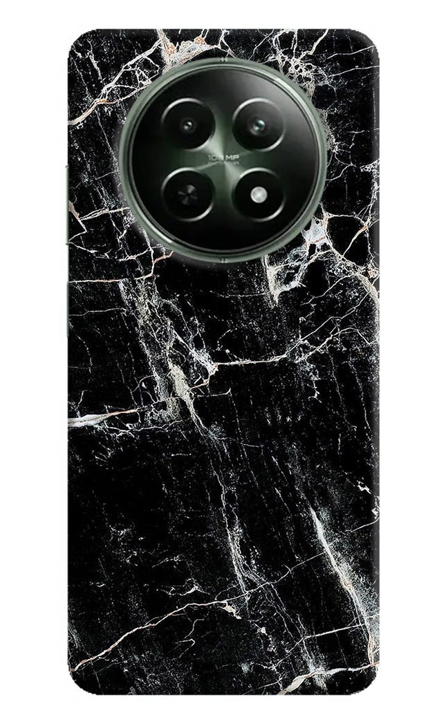 Black Marble Texture Realme 12x 5G Hard Case Back Cover by Casekaro