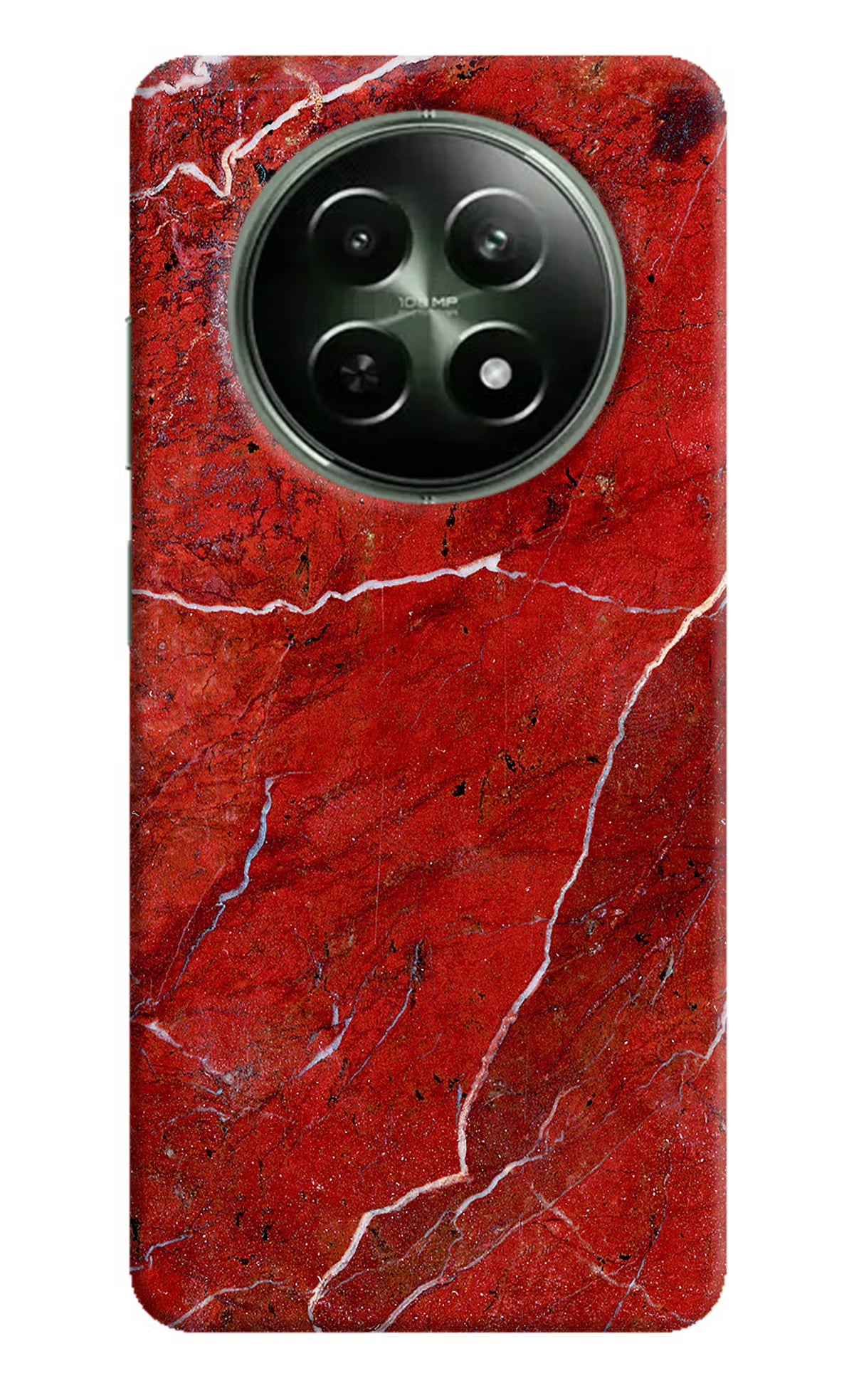 Red Marble Design Realme 12x 5G Hard Case Back Cover by Casekaro