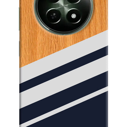 Blue and white wooden Realme 12x 5G Hard Case Back Cover by Casekaro