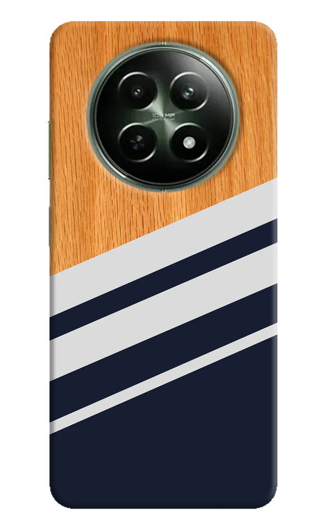 Blue and white wooden Realme 12x 5G Hard Case Back Cover by Casekaro