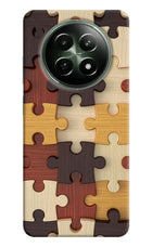 Wooden Puzzle Realme 12x 5G Hard Case Back Cover by Casekaro