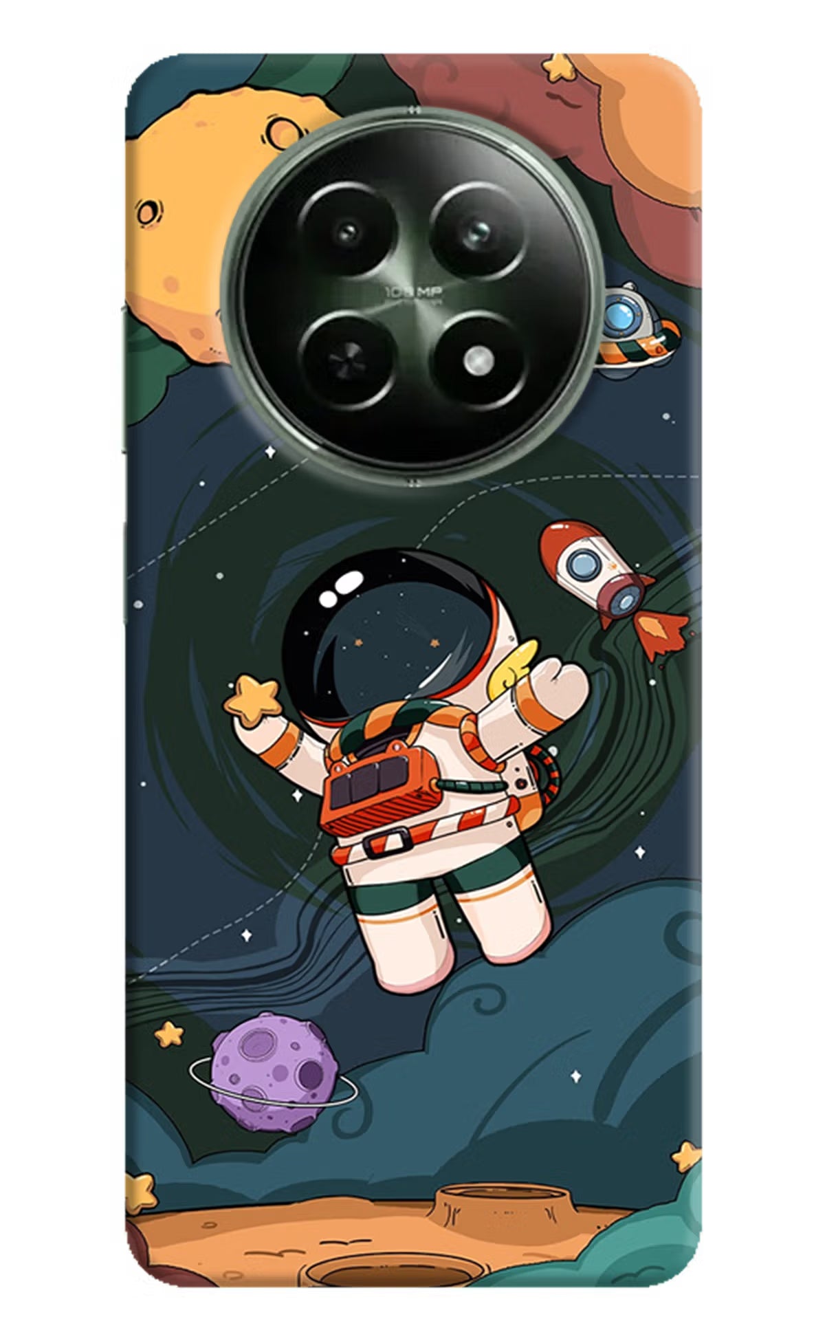 Cartoon Astronaut Realme 12x 5G Hard Case Back Cover by Casekaro
