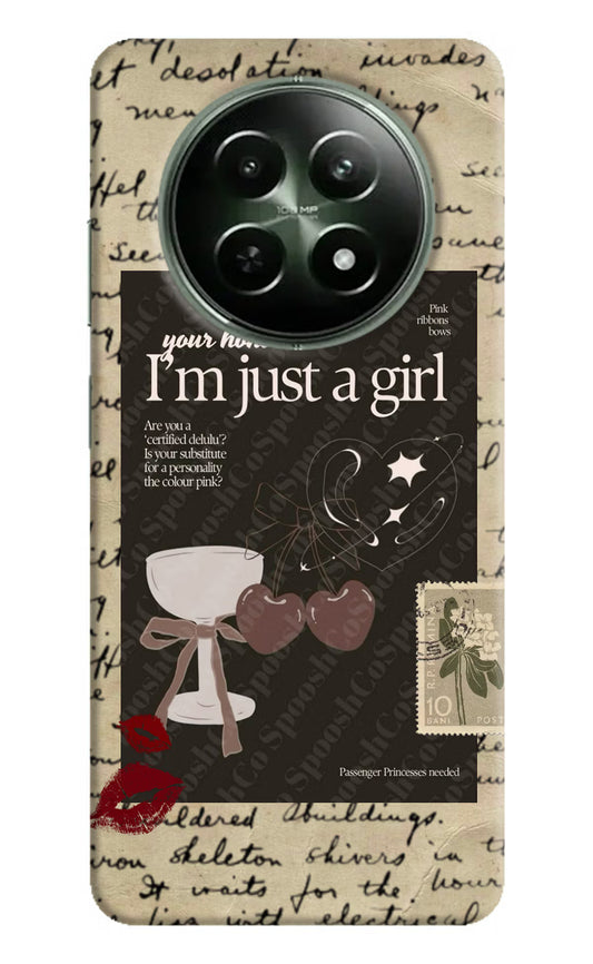 I am just a girl Realme 12x 5G Hard Case Back Cover by Casekaro