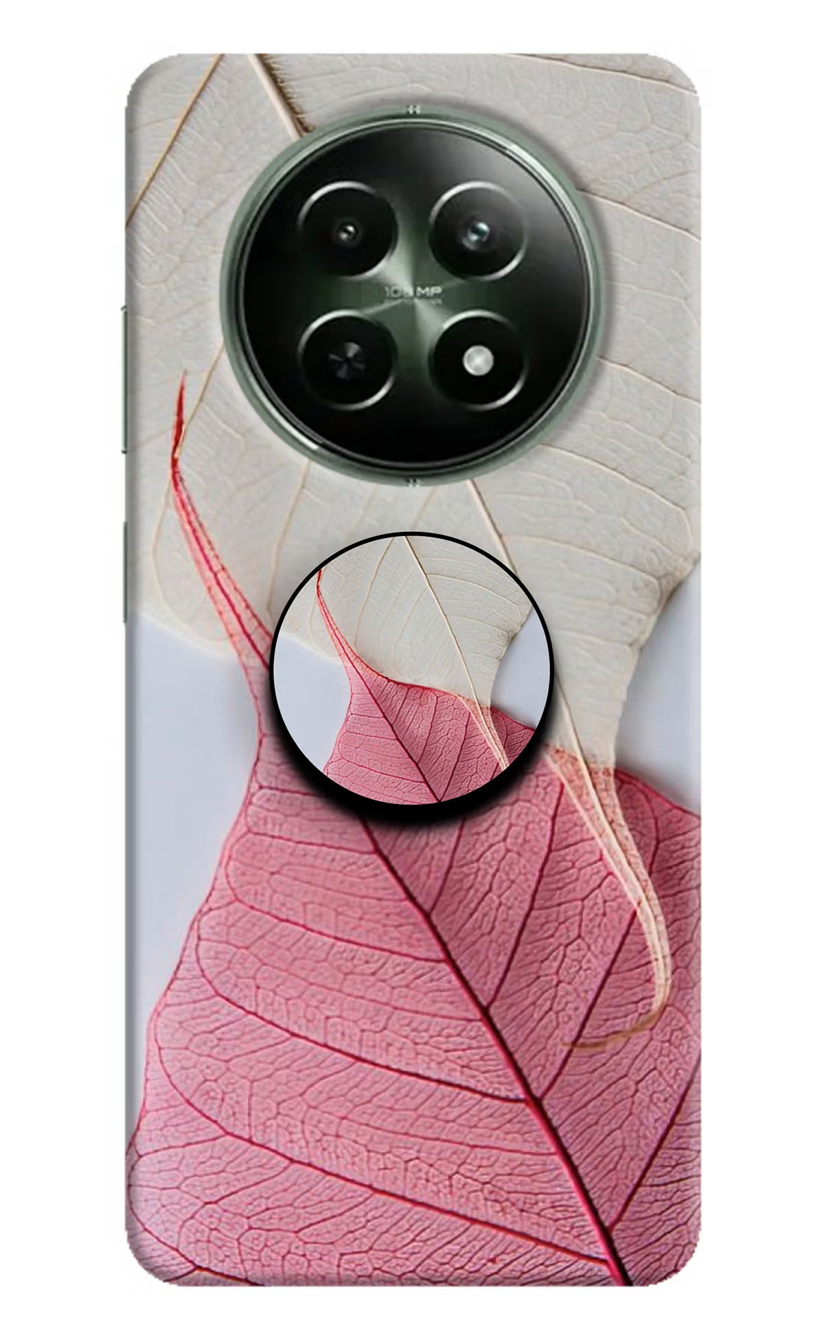 White Pink Leaf Realme 12x 5G Pop Case by Casekaro