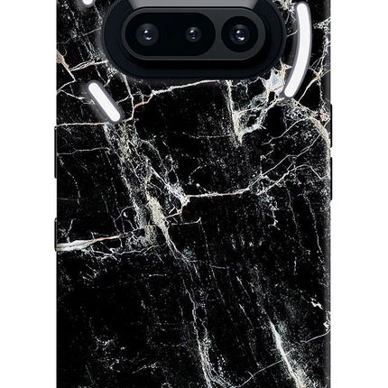 Black Marble Texture Nothing Phone 3A Hard Case Back Cover by Casekaro