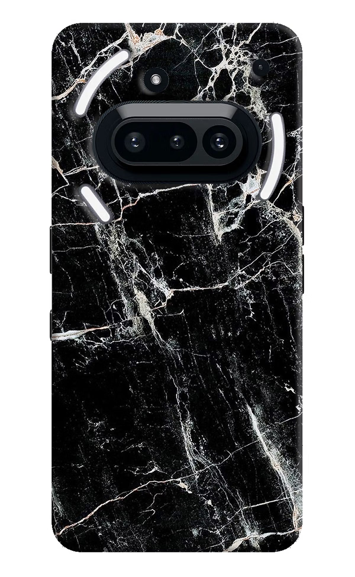Black Marble Texture Nothing Phone 3A Hard Case Back Cover by Casekaro
