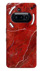 Red Marble Design Nothing Phone 3A Hard Case Back Cover by Casekaro