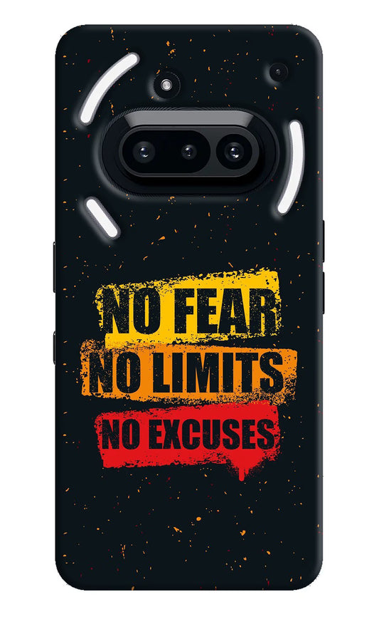 No Fear No Limits No Excuse Nothing Phone 3A Hard Case Back Cover by Casekaro