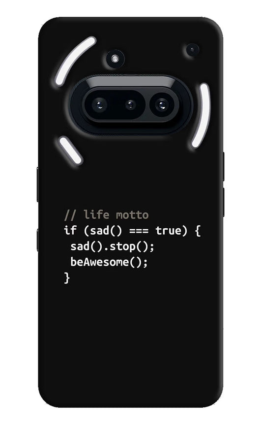 Life Motto Code Nothing Phone 3A Hard Case Back Cover by Casekaro