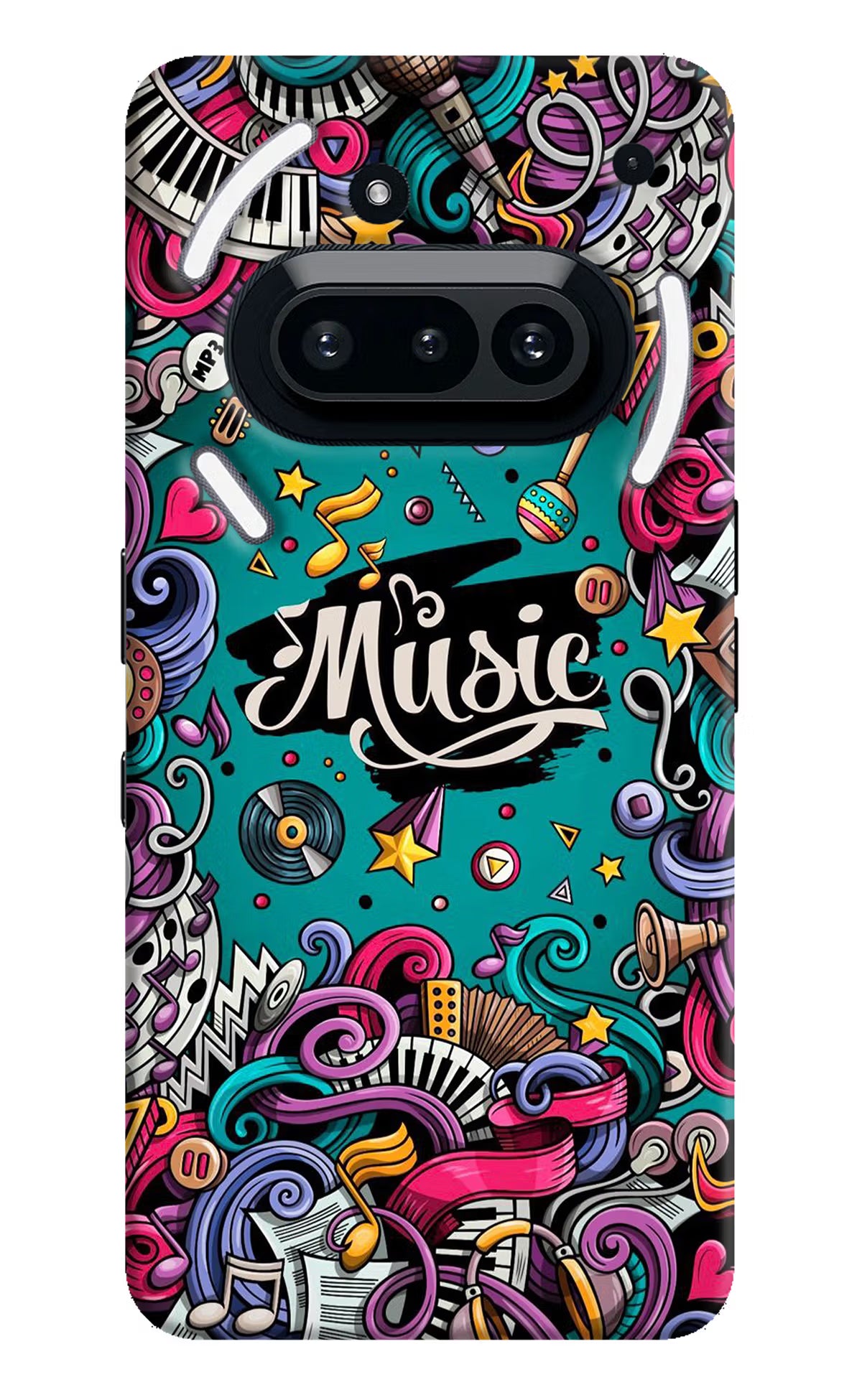 Music Graffiti Nothing Phone 3A Hard Case Back Cover by Casekaro