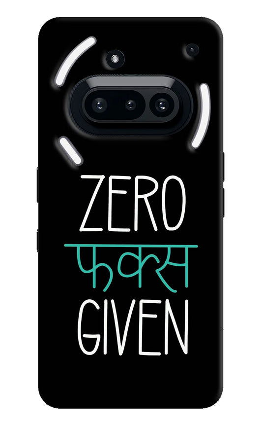Zero Fucks Given Nothing Phone 3A Hard Case Back Cover by Casekaro