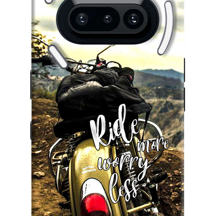Ride More Worry Less Nothing Phone 3A Hard Case Back Cover by Casekaro